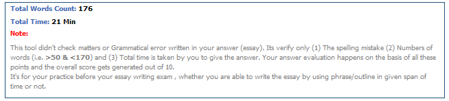 user essay word count